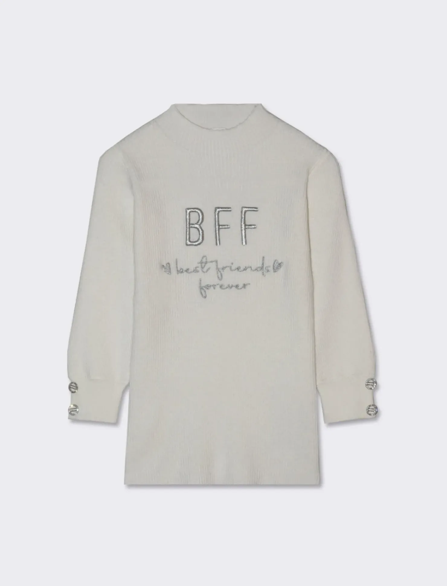 Piazza Italia Abito a costine con ricamo lurex - sporco Bianco Hot