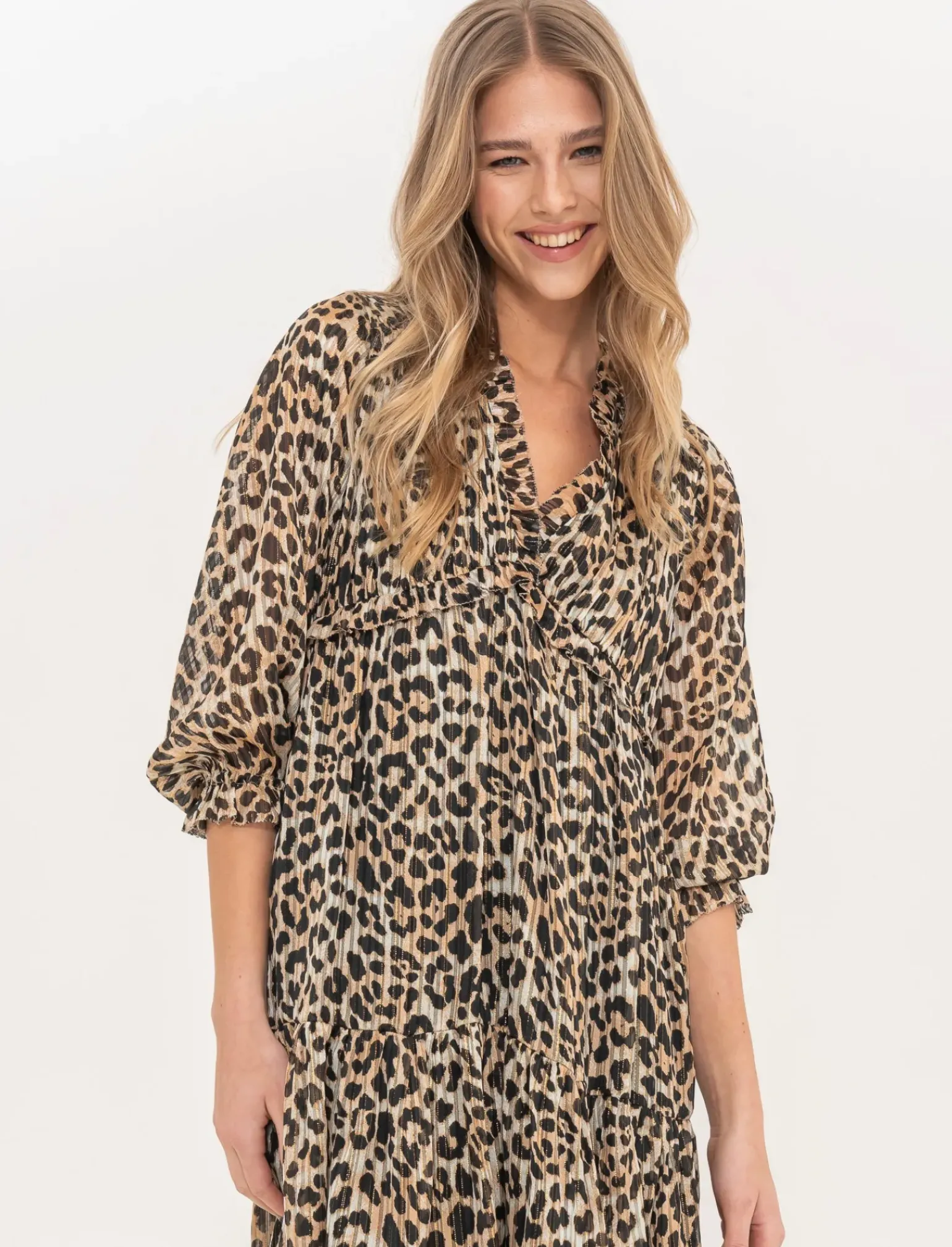 Donna Piazza Italia Donna<Abito con volant e dettagli in lurex - var 1