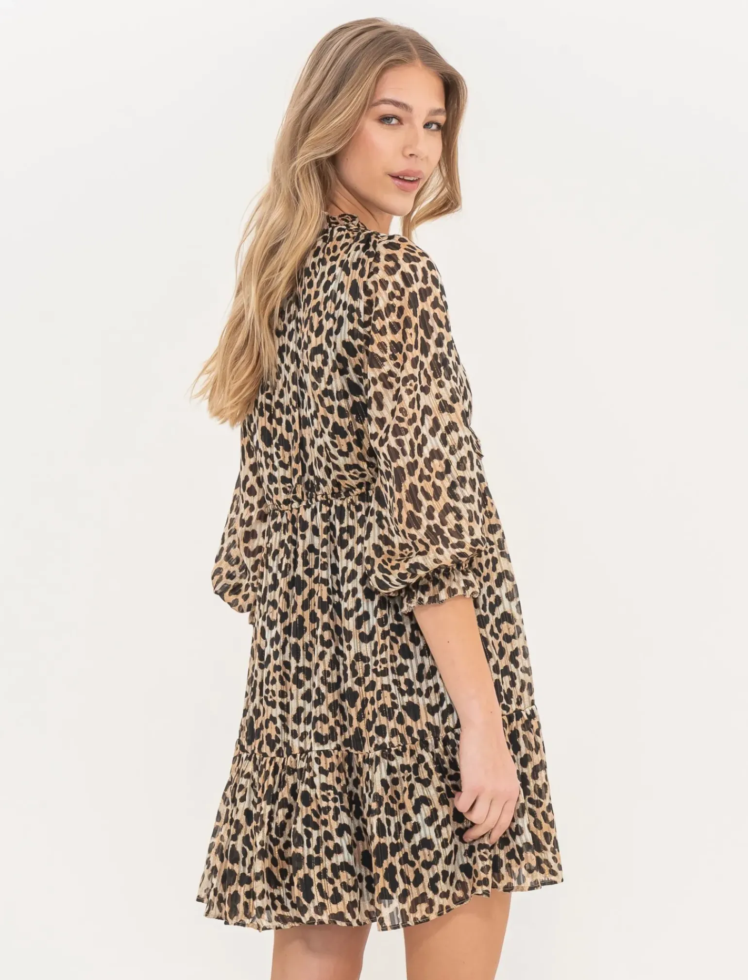 Donna Piazza Italia Donna<Abito con volant e dettagli in lurex - var 1