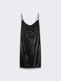 Donna Piazza Italia Donna|Abiti E Tute<Abito corto in lurex con scollo vulcano e bretelline -