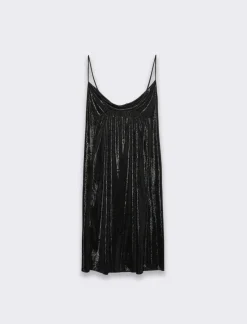 Donna Piazza Italia Donna|Abiti E Tute<Abito corto in lurex con scollo vulcano e bretelline -