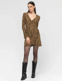 Donna Piazza Italia Donna|Abiti E Tute<Abito corto stampato con pannello drappeggiato - var 1