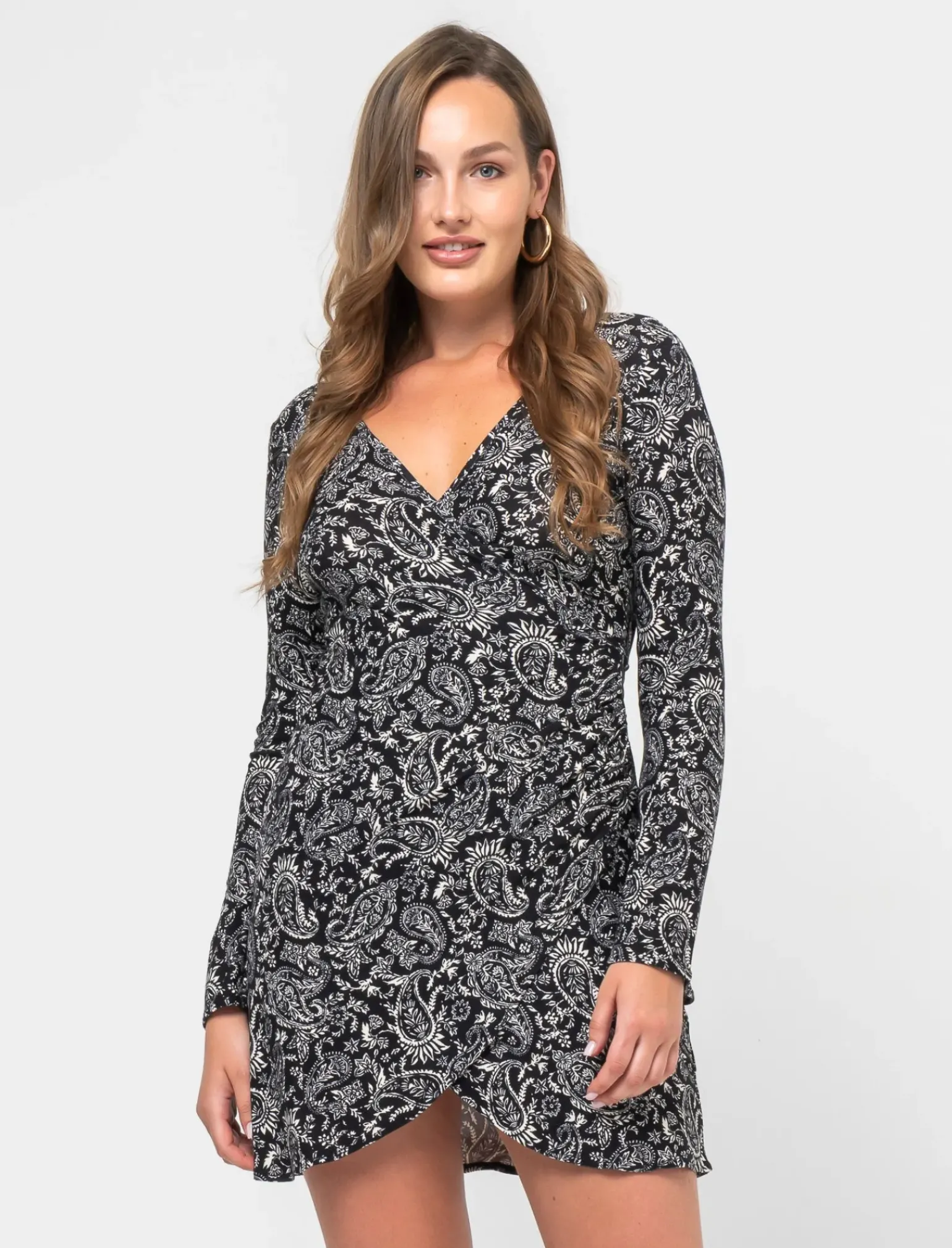 Donna Piazza Italia Donna|Abiti E Tute<Abito corto stampato con pannello drappeggiato - var 3