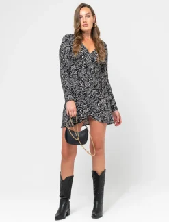 Donna Piazza Italia Donna|Abiti E Tute<Abito corto stampato con pannello drappeggiato - var 3