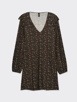 Donna Piazza Italia Donna|Abiti E Tute<Abito corto stampato con scollo a V manica lunga - var 1