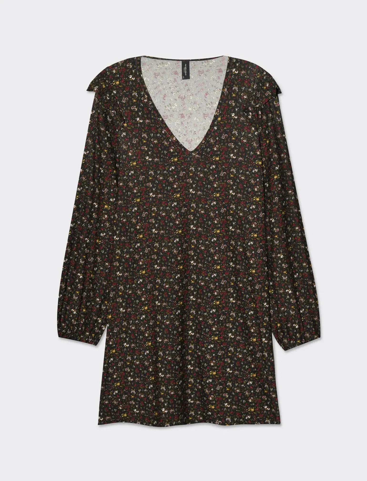 Donna Piazza Italia Donna|Abiti E Tute<Abito corto stampato con scollo a V manica lunga - var 1