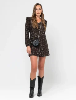 Donna Piazza Italia Donna|Abiti E Tute<Abito corto stampato con scollo a V manica lunga - var 1