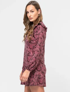 Donna Piazza Italia Donna|Abiti E Tute<Abito corto stampato con scollo a V manica lunga - var 2