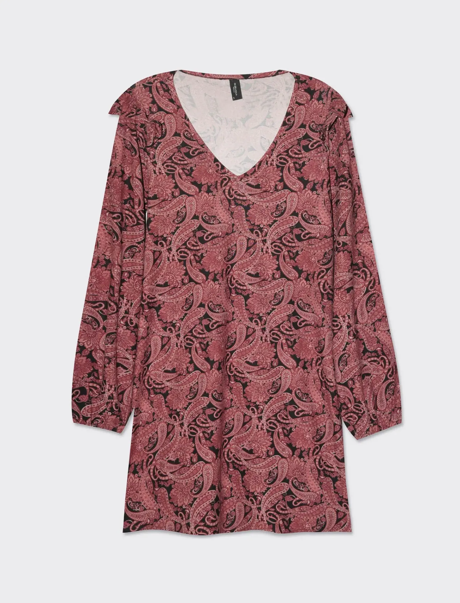 Donna Piazza Italia Donna|Abiti E Tute<Abito corto stampato con scollo a V manica lunga - var 2