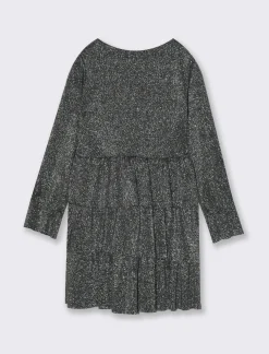 Piazza Italia Bambina|Abiti E Tute<Abito elegante a balze in tessuto brillantinato - Nero