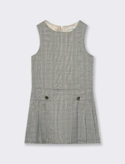 Piazza Italia Bambina|Abiti E Tute<Abito elegante da bambina con fantasia pied de poule e bottoni gioiello - Fantasia