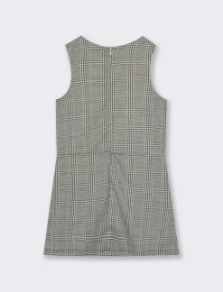 Piazza Italia Bambina|Abiti E Tute<Abito elegante da bambina con fantasia pied de poule e bottoni gioiello - Fantasia