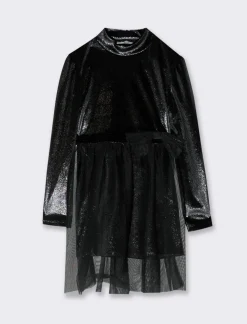 Piazza Italia Bambina|Abiti E Tute<Abito elegante da bambina in tessuto brillante - Nero