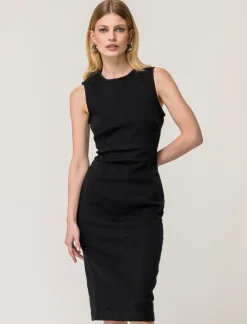 Donna Piazza Italia Donna|Abiti E Tute<Abito in denim midi aderente con spacco -