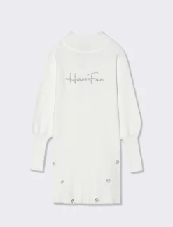 Piazza Italia Bambina|Abiti E Tute<Abito in maglia a coste con collo e polsini alti - sporco