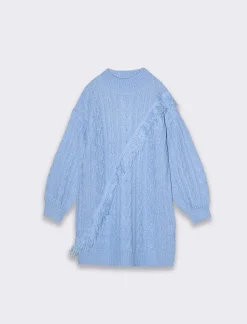 Piazza Italia Bambina|Abiti E Tute<Abito in maglia da bambina con frangia obliqua -