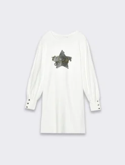 Piazza Italia Bambina|Abiti E Tute<Abito in maglina con applicazione in paillettes - sporco