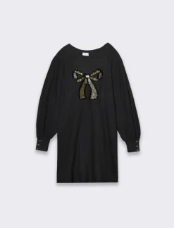 Piazza Italia Bambina|Abiti E Tute<Abito in maglina con applicazione in paillettes -