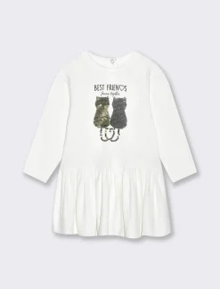 Piazza Italia Neonata<Abito in tessuto morbido con applicazione - sporco