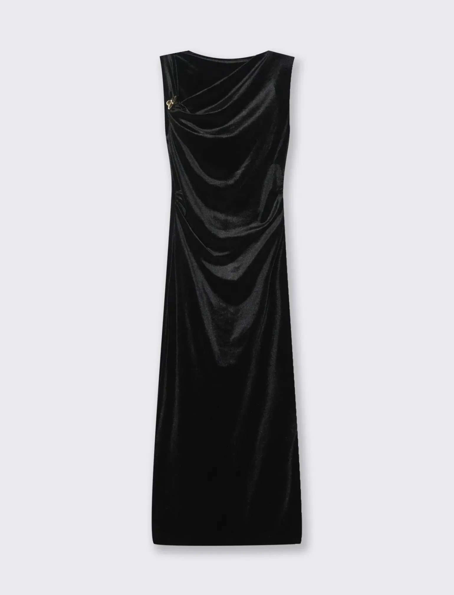 Donna Piazza Italia Abiti E Tute<Abito loungette in velluto con accessorio sulla spalla - Nero