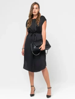 Donna Piazza Italia Abiti E Tute<Abito midi mezza manica vestibilità regular effetto raso -