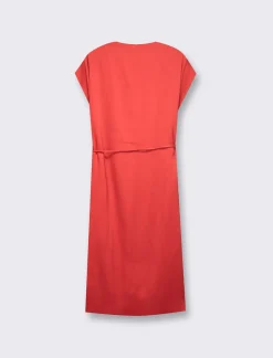 Donna Piazza Italia Abiti E Tute<Abito midi mezza manica vestibilità regular effetto raso -