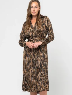 Donna Piazza Italia Abiti E Tute<Abito midi stampato effetto raso con bottoncini - var 1