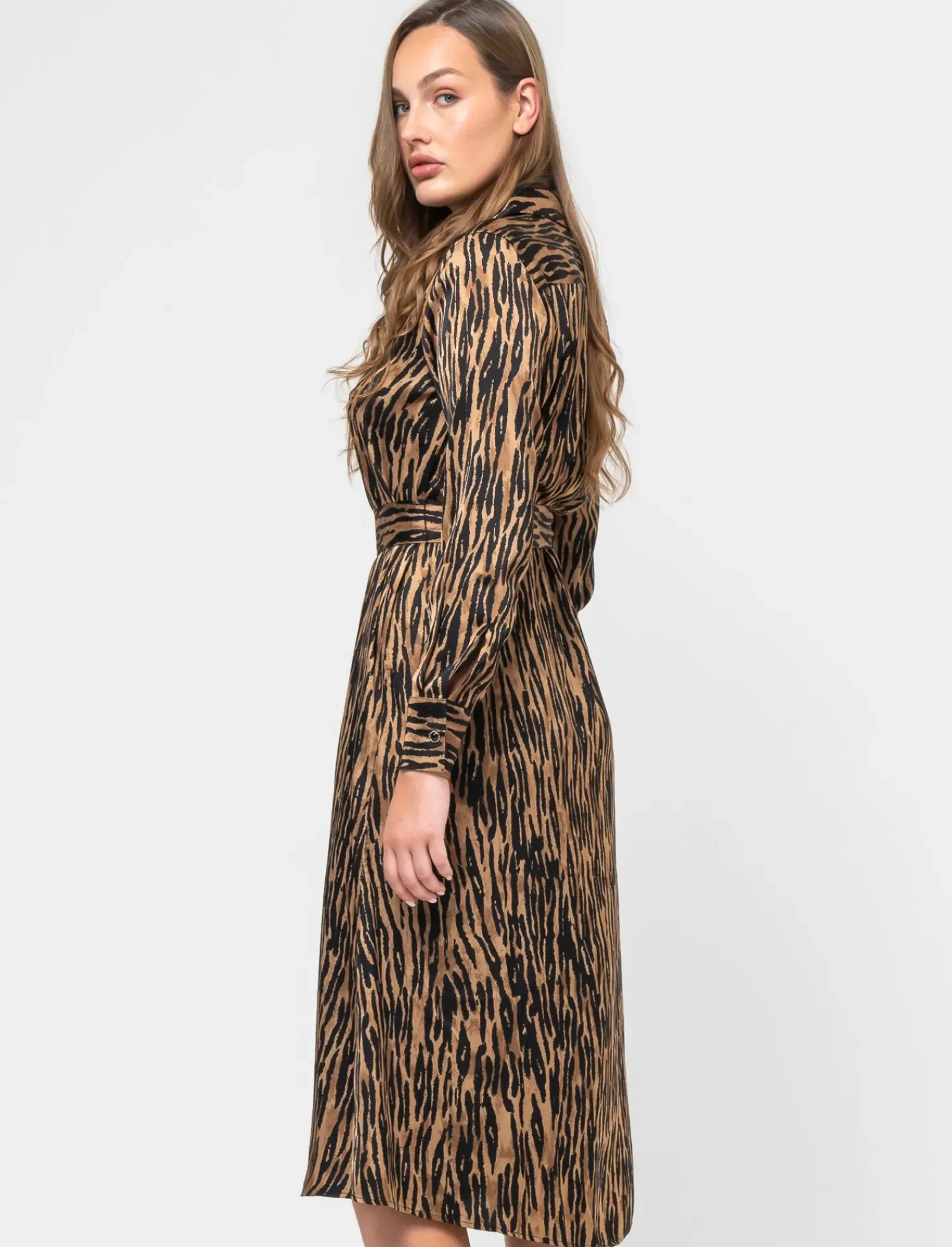 Donna Piazza Italia Abiti E Tute<Abito midi stampato effetto raso con bottoncini - var 1