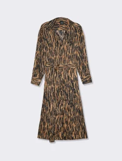 Donna Piazza Italia Abiti E Tute<Abito midi stampato effetto raso con bottoncini - var 1