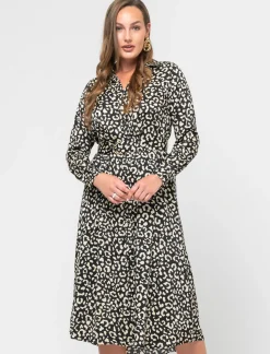 Donna Piazza Italia Abiti E Tute<Abito midi stampato effetto raso con bottoncini - var 2