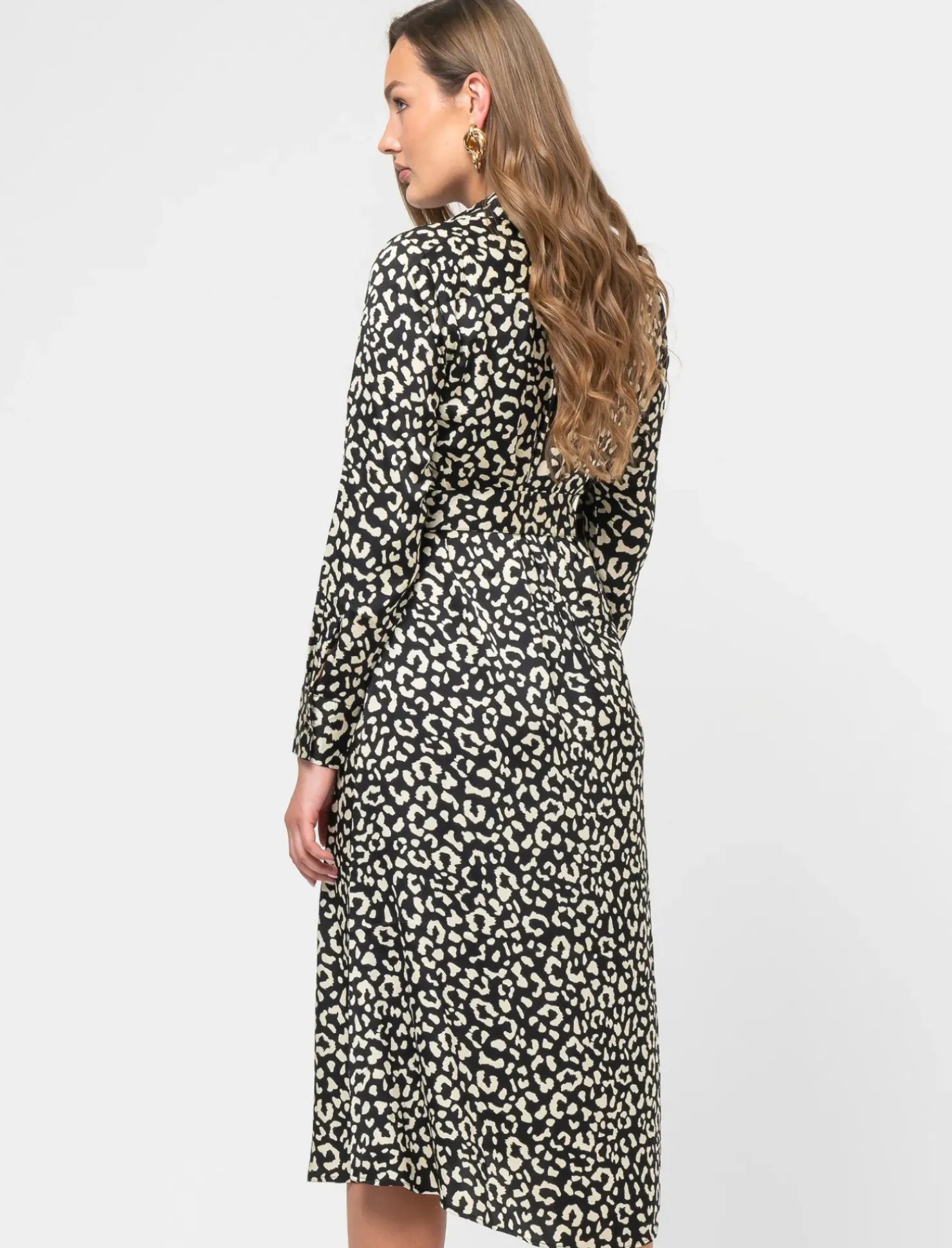 Piazza Italia Abito midi stampato effetto raso con bottoncini - var 2 Store