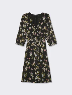 Donna Piazza Italia Abiti E Tute<Abito midi stampato manica 3/4 con elastico in vita e fusciacca - var 2