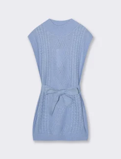 Piazza Italia Bambina|Abiti E Tute<Abito smanicato in maglia e filo metallizzato da bambina - Azzurro