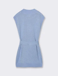 Piazza Italia Bambina|Abiti E Tute<Abito smanicato in maglia e filo metallizzato da bambina - Azzurro