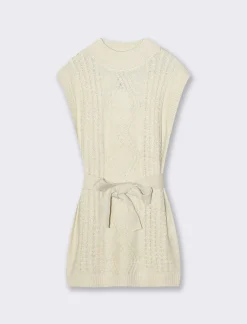 Piazza Italia Bambina|Abiti E Tute<Abito smanicato in maglia e filo metallizzato da bambina - Beige