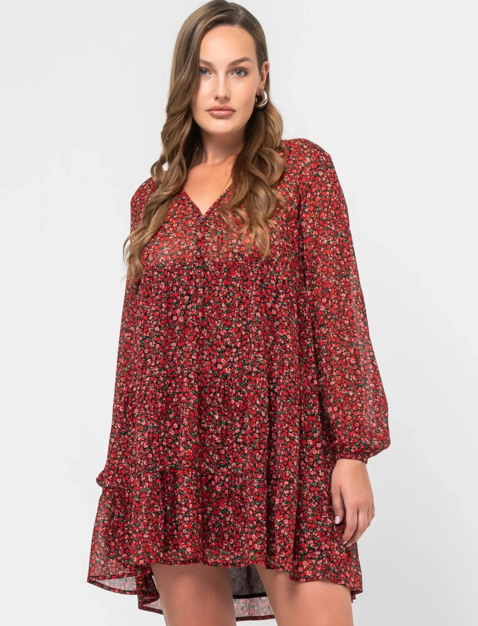 Donna Piazza Italia Abiti E Tute<Abito stampato in tessuto leggero con filo effetto metallizzato - var 1