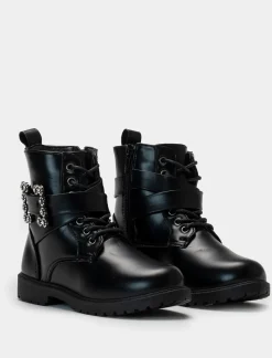 Piazza Italia Bambina<Anfibio con cinturino gioiello con lacci, zip sul lato interno e fondo roccia -