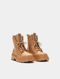 Piazza Italia Bambina<Anfibio con strass con lacci, zip sul lato interno e fondo roccia -