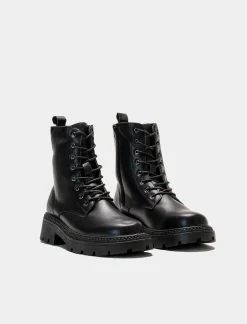 Donna Piazza Italia Tronchetti<Anfibio stringato con zip sul lato interno e fondo roccia -