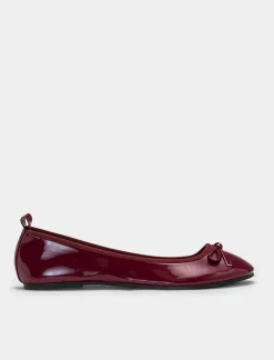 Donna Piazza Italia Donna|Ballerine<Ballerina di vernice con fiocco in tre varianti colore - prugna