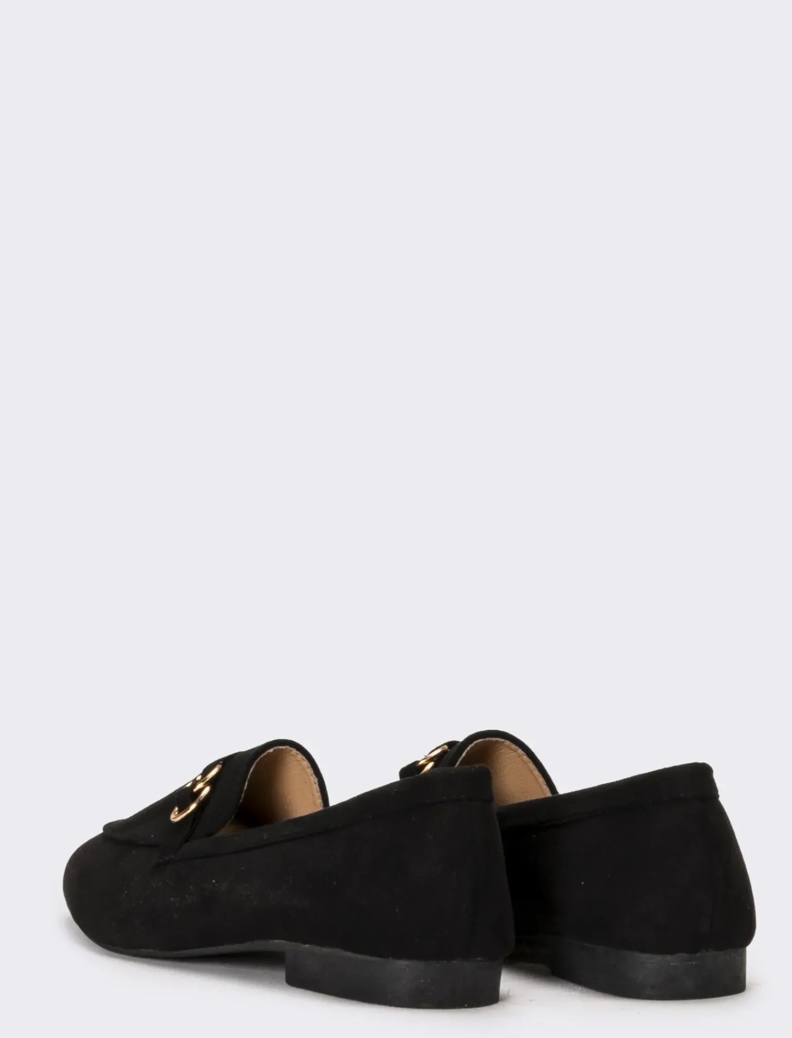 Donna Piazza Italia Donna|Ballerine<Ballerina in microfibra nera con accessorio dorato - Nero