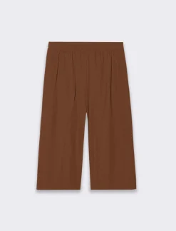 Donna Piazza Italia Pantaloni<Bermuda con elastico in vita vestibilità regular - Moro