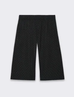 Donna Piazza Italia Pantaloni<Bermuda over con applicazioni in strass - Nero
