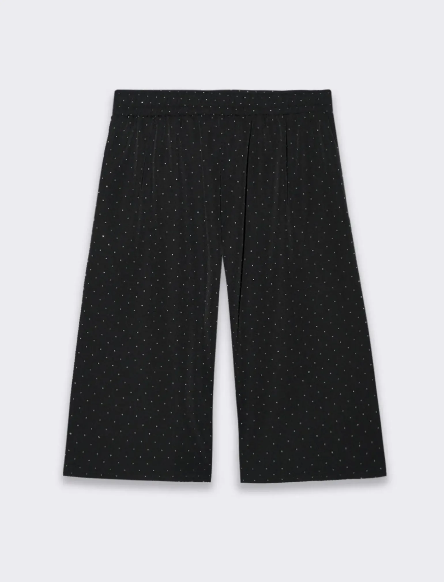 Donna Piazza Italia Pantaloni<Bermuda over con applicazioni in strass - Nero
