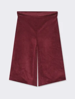 Donna Piazza Italia Pantaloni<Bermuda over in velluto a coste e tasche - Vinaccia