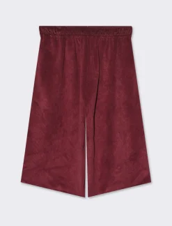 Donna Piazza Italia Pantaloni<Bermuda over in velluto a coste e tasche - Vinaccia