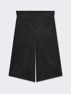 Donna Piazza Italia Pantaloni<Bermuda over in velluto a coste e tasche - Nero