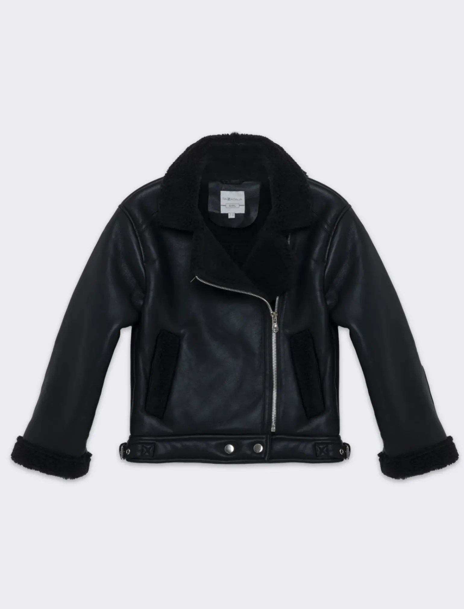 Piazza Italia Bambina|Giubbini E Cappotti<Biker da bambina con zip laterale e tasche ed imbottitura interna - Nero