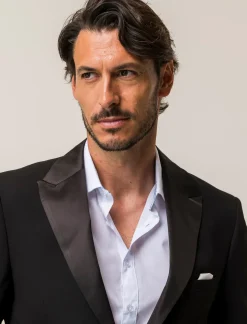 Uomo Piazza Italia Uomo|Giacche<Blazer da smoking con colletto a revers in raso -