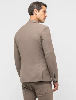 Uomo Piazza Italia Uomo|Giacche<Blazer doppio petto in tessuto strutturato formal fit - tortora